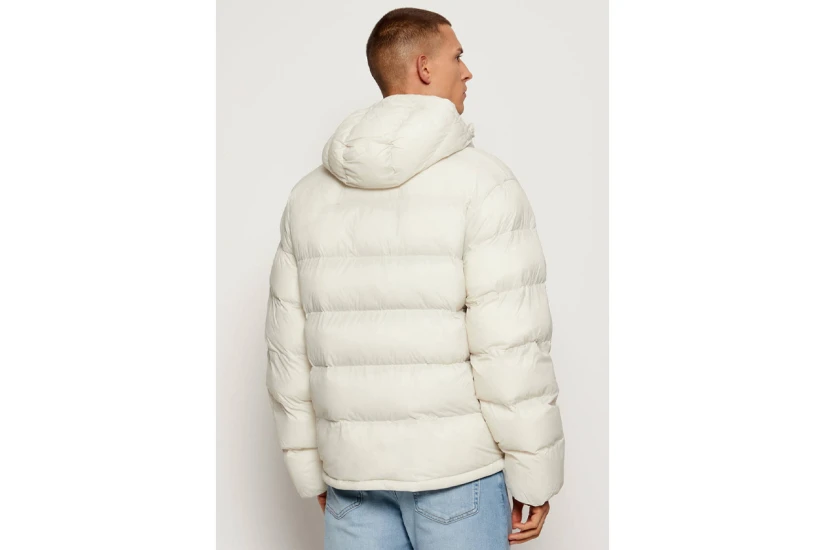 Calvin Klein Monogram Ανδρικό Μπουφάν Puffer με Κουκούλα Εκρού