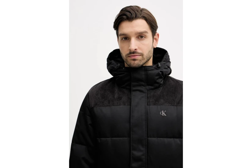 Calvin Klein Corduroy Mix Ανδρικό Μπουφάν Puffer Μαύρο