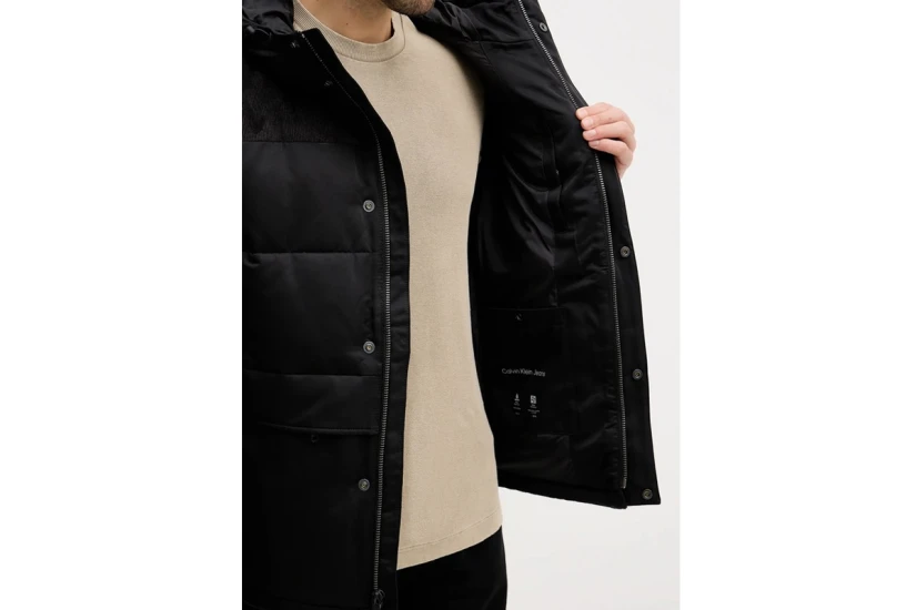 Calvin Klein Corduroy Mix Ανδρικό Μπουφάν Puffer Μαύρο
