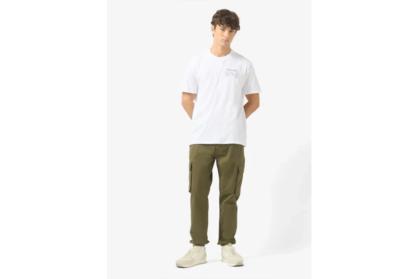 Calvin Klein Skinny Ανδρικό Παντελόνι Cargo Χακί
