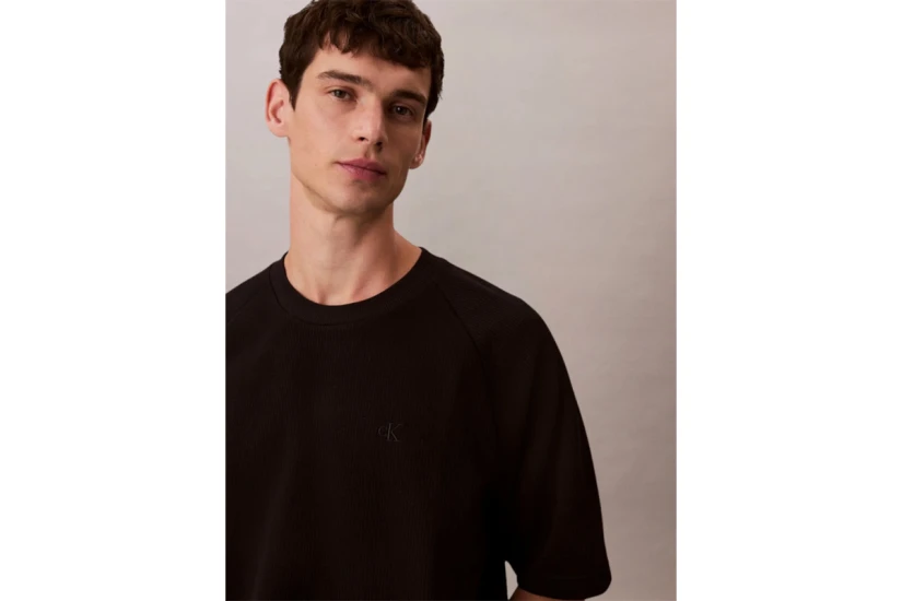 Calvin Klein Rib Cozy Flatback Ανδρικό Κοντομάνικο T-Shirt Μαύρο