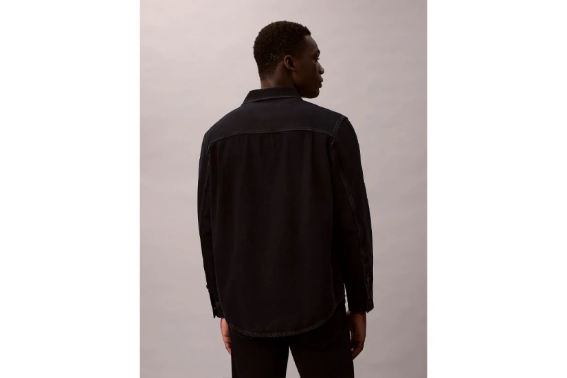 Calvin Klein 90S Denim Ανδρικό Μακρυμάνικο Πουκάμισο Μπλε Σκούρο