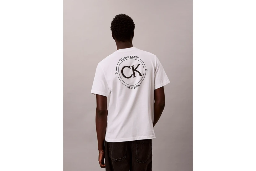 Calvin Klein Embroidered Logo Ανδρικό Κοντομάνικο T-Shirt Λευκό