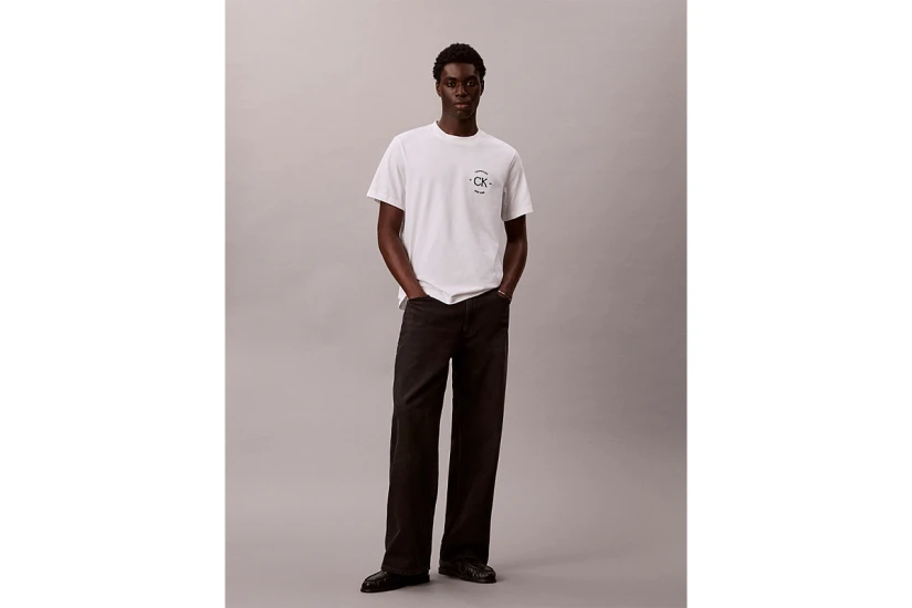 Calvin Klein Embroidered Logo Ανδρικό Κοντομάνικο T-Shirt Λευκό
