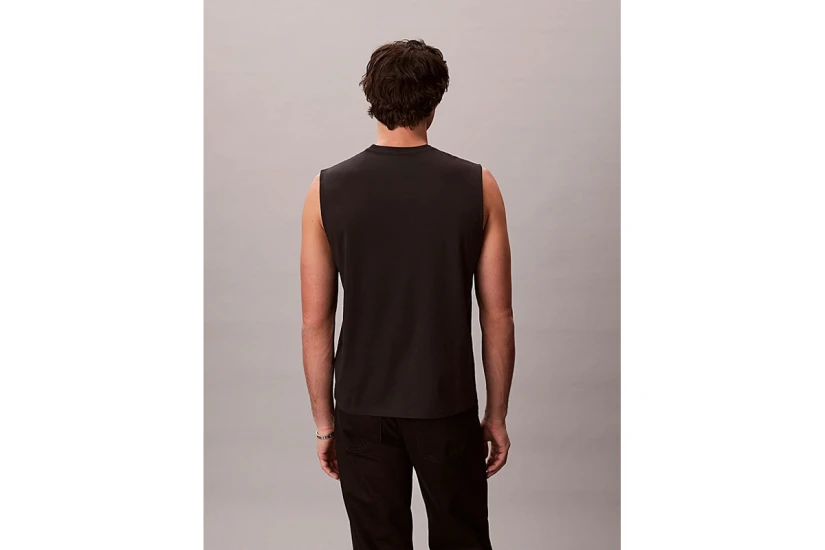 Calvin Klein Cotton Muscle Ανδρική Αμάνικη Μπλούζα Μαύρη