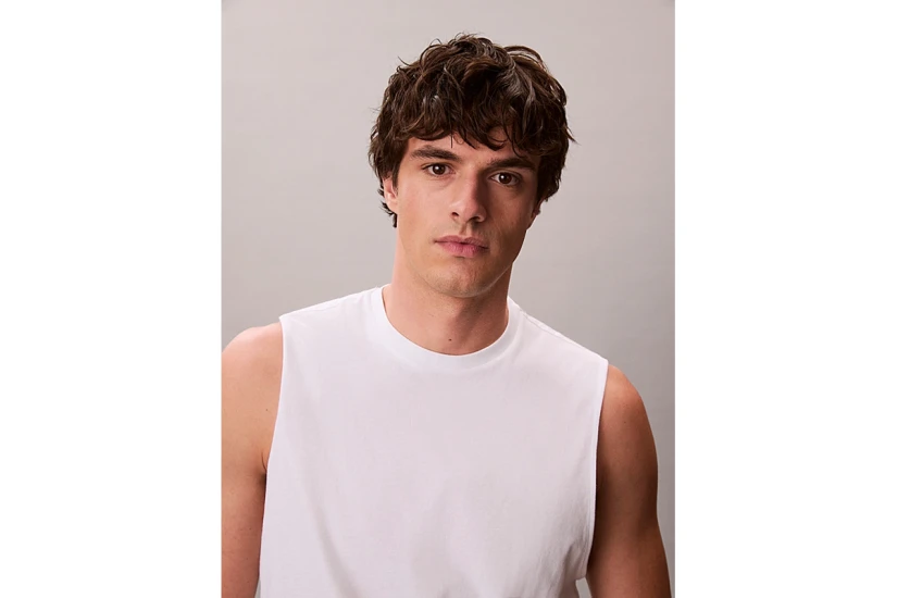 Calvin Klein Cotton Muscle Ανδρική Αμάνικη Μπλούζα Λευκή