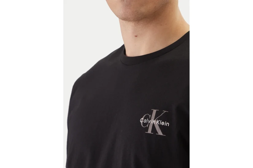 Calvin Klein Jersey Classic Monologo Ανδρικό Κοντομάνικο T-Shirt Μαύρο
