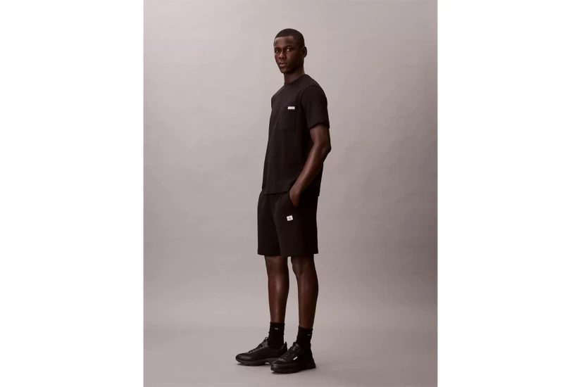 Calvin Klein Cotton Terry Badge Ανδρική Αθλητική Βερμούδα Μαύρη