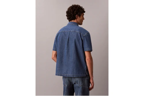 Calvin Klein Boxy Denim Πουκάμισο Κοντομάνικο Ανδρικό (LV04RF711G WEE)