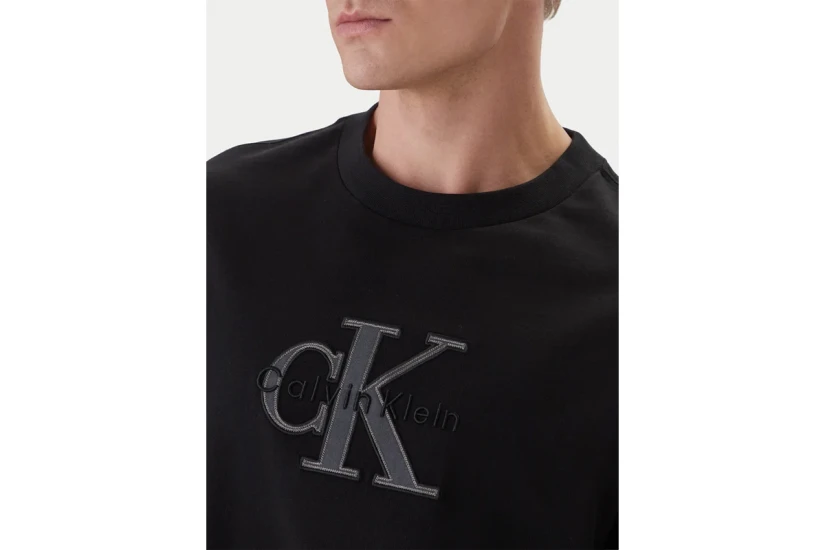 Calvin Klein Relaxed Logo Applique Ανδρικό Κοντομάνικο T-Shirt Μαύρο