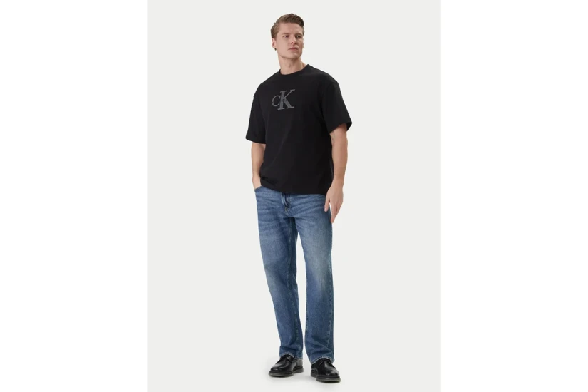 Calvin Klein Relaxed Logo Applique Ανδρικό Κοντομάνικο T-Shirt Μαύρο