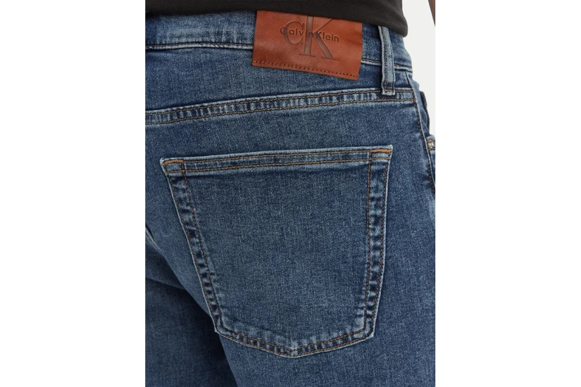 Calvin Klein Slim Denim Ανδρική Βερμούδα Τζιν Μπλε