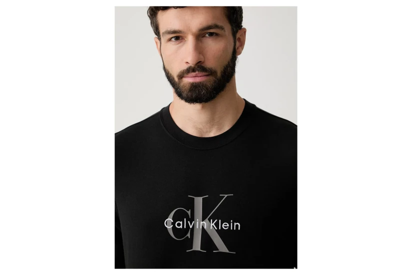 Calvin Klein Ανδρική Μακρυμάνικη Μπλούζα με Λαιμόκοψη Μαύρη