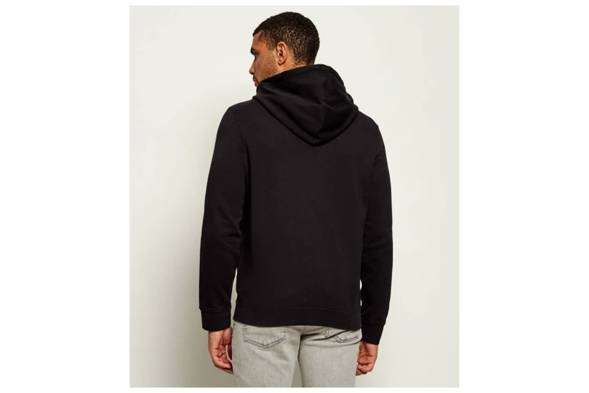 Calvin Klein Cotton Terry Ανδρική Βαμβακερή Ζακέτα με Κουκούλα Μαύρη