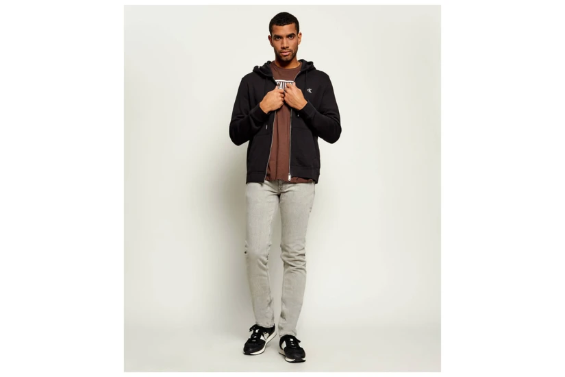 Calvin Klein Cotton Terry Ανδρική Βαμβακερή Ζακέτα με Κουκούλα Μαύρη