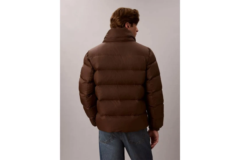Calvin Klein Relaxed Nylon Ανδρικό Μπουφάν Puffer με Κουκούλα Καφέ