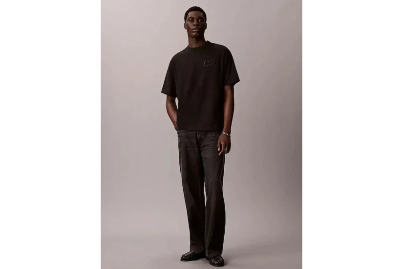 Calvin Klein Relaxed Embossed Logo Ανδρικό Κοντομάνικο T-Shirt Μαύρο