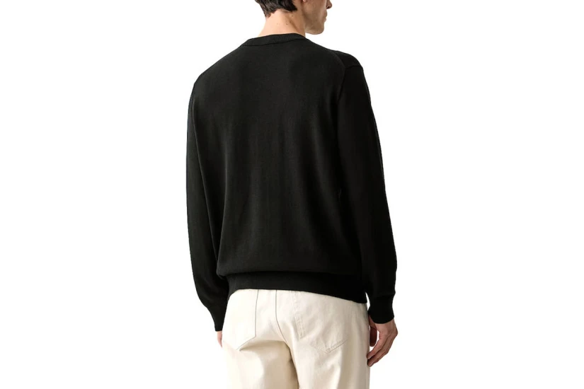 Calvin Klein Classic Cotton Monogram Ανδρική Μακρυμάνικη Μπλούζα Μαύρη