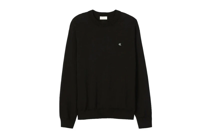 Calvin Klein Classic Cotton Monogram Ανδρική Μακρυμάνικη Μπλούζα Μαύρη