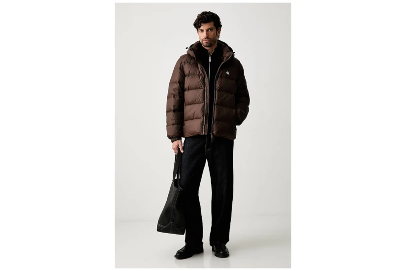 Calvin Klein Cotton Waffle Ανδρικό Πουλόβερ με Φερμουάρ Μαύρο