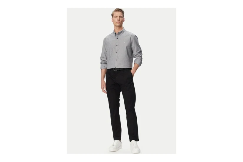 Calvin Klein Solid Classic Oxford Ανδρικό Μακρυμάνικο Πουκάμισο Γκρι