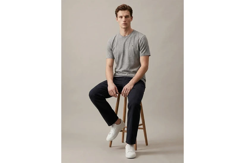 Calvin Klein Classic Monogram Ανδρικό Κοντομάνικο T-Shirt Γκρι