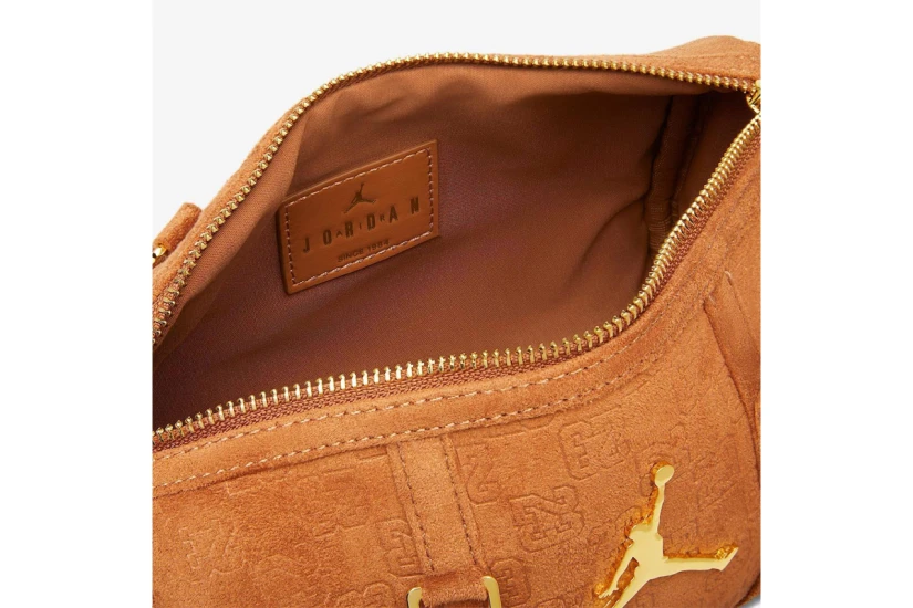 Jordan Suede Monogram Mini Αθλητικός Σάκος Κάμελ 3L