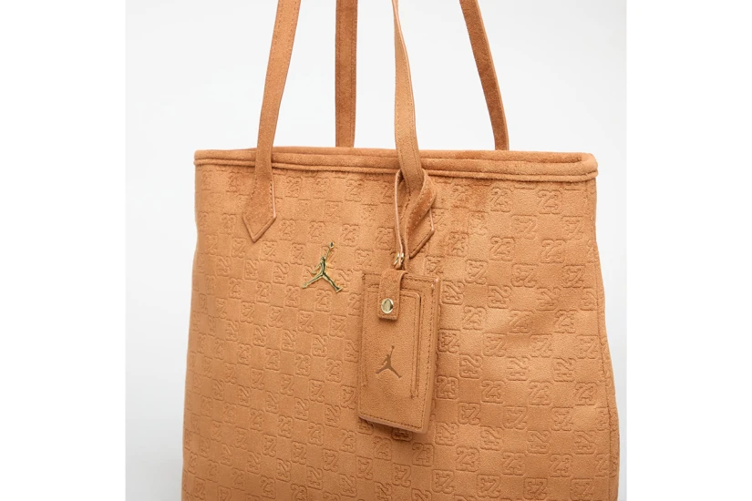 Jordan Suede Monogram Γυναικεία Τσάντα Tote Κάμελ