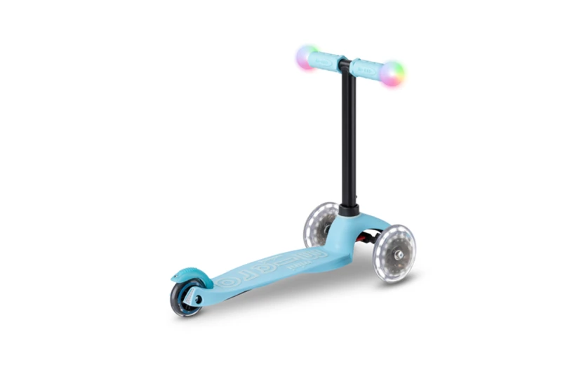 Micro Mini2Grow Deluxe Magic LED Βρεφικό - Παιδικό Πατίνι Γαλάζιο, Μαύρο