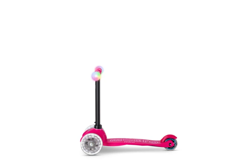 Micro Mini2Grow Deluxe Magic LED Βρεφικό - Παιδικό Πατίνι Φούξια, Μαύρο