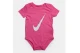 Nike Βρεφικά Κορμάκια Λευκά, Γκρι, Ροζ 3-Τεμάχια