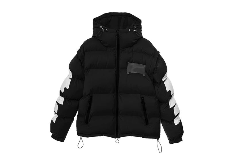 MWM Unisex Puffer Μπουφάν με Κουκούλα Μαύρο