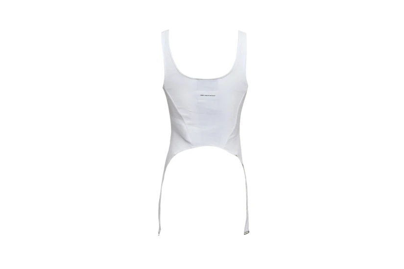Mwm Logo Γυναικείο Αμάνικο Crop Top Λευκό