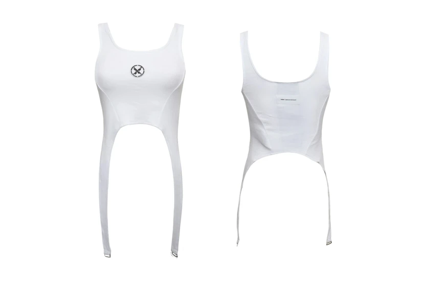 Mwm Logo Γυναικείο Αμάνικο Crop Top Λευκό