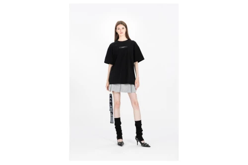 Mwm Cords Back Circle Logo Patch Regular Fit T-Shirt (MW092020358 BLACK)