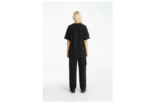Mwm Square Pattern Soft Fabric T-Shirt (MW092020402 BLACK)