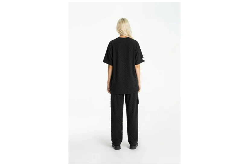 Mwm Square Pattern Soft Fabric Unisex Κοντομάνικο T-Shirt Μαύρο