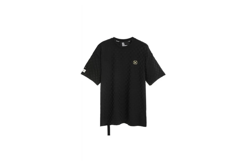 Mwm Square Pattern Soft Fabric Unisex Κοντομάνικο T-Shirt Μαύρο