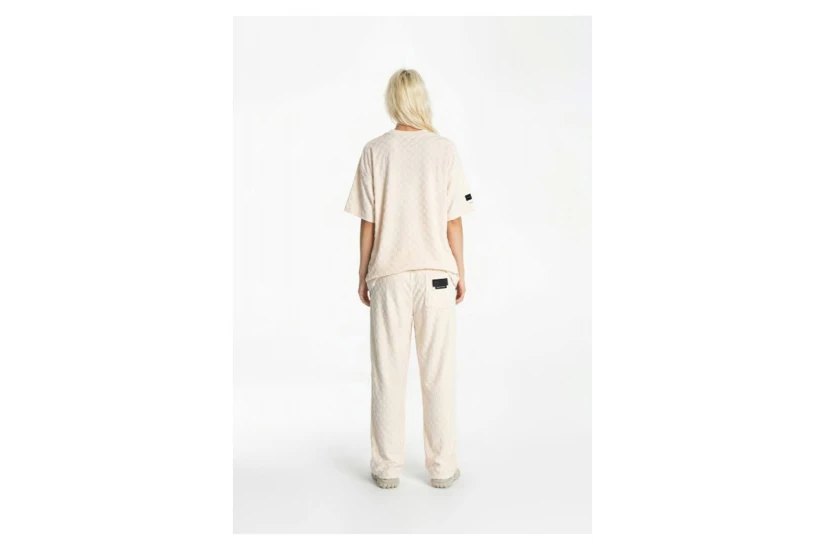 Mwm Square Pattern Soft Fabric Unisex Κοντομάνικο T-Shirt Εκρού