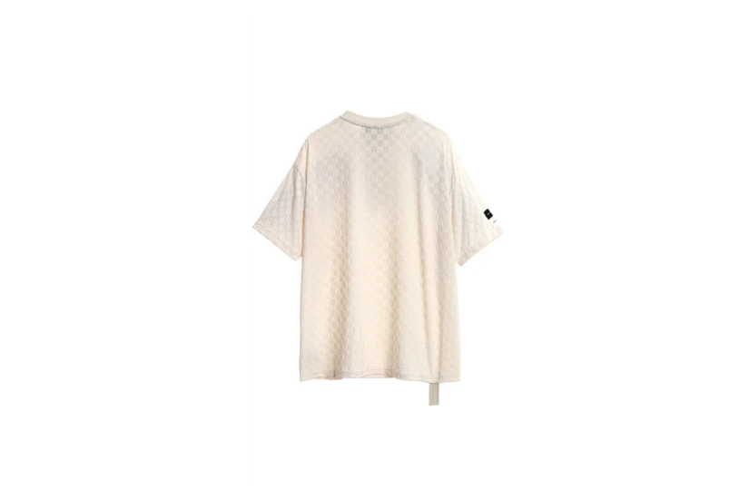 Mwm Square Pattern Soft Fabric Unisex Κοντομάνικο T-Shirt Εκρού