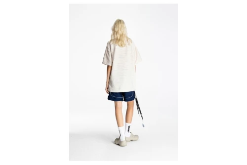 Mwm Pleated Texture Regular Fit T-Shirt (MW092020406 ECRU)