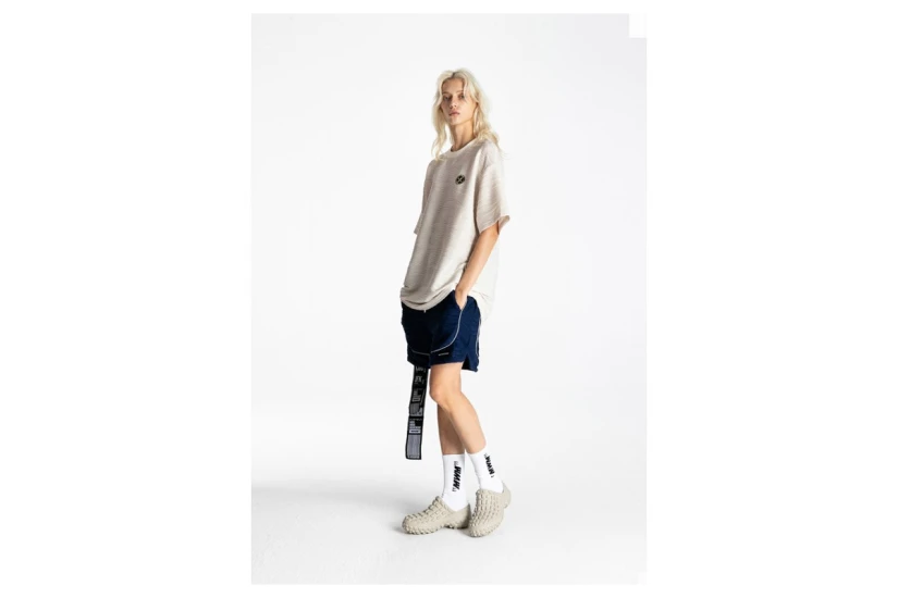 Mwm Pleated Texture Unisex Κοντομάνικο T-Shirt Εκρού