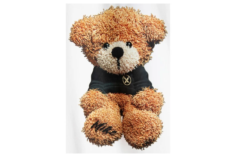 MWM Teddy Bear Print Oversized Κοντομάνικο T-Shirt Λευκό, Καφέ, Μαύρο