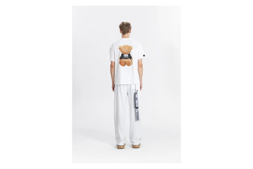 MWM Teddy Bear Print Oversized Κοντομάνικο T-Shirt Λευκό, Καφέ, Μαύρο