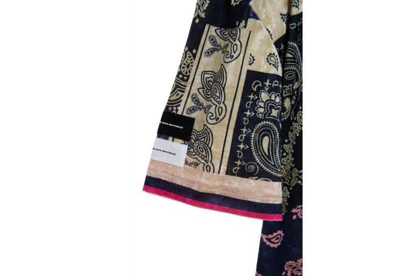 Bee Unusual Silk Bandana Ανδρικό Κοντομάνικο Πουκάμισο Μπλε