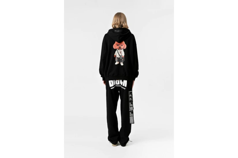 MWM Mike Teddy Unisex Φούτερ με Κουκούλα Μαύρο
