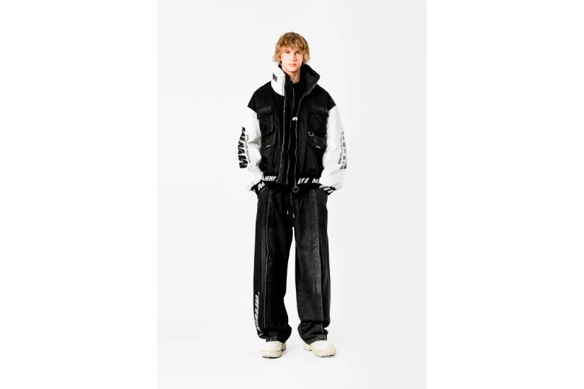 MWM Bicolor Unisex Μπουφάν Bomber Μαύρο, Εκρού