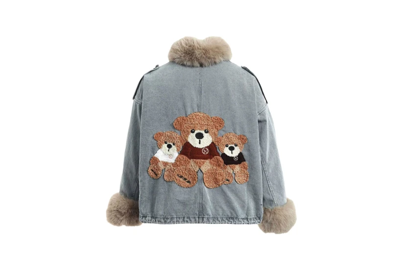 Mwm Teddy Fur Μπουφάν Τζιν Γυναικείο (MW094070824 DEMIN)