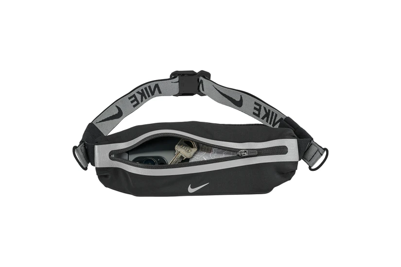 Nike Slim Waistpack Τσαντάκι Μέσης Μαύρα, Ασημί