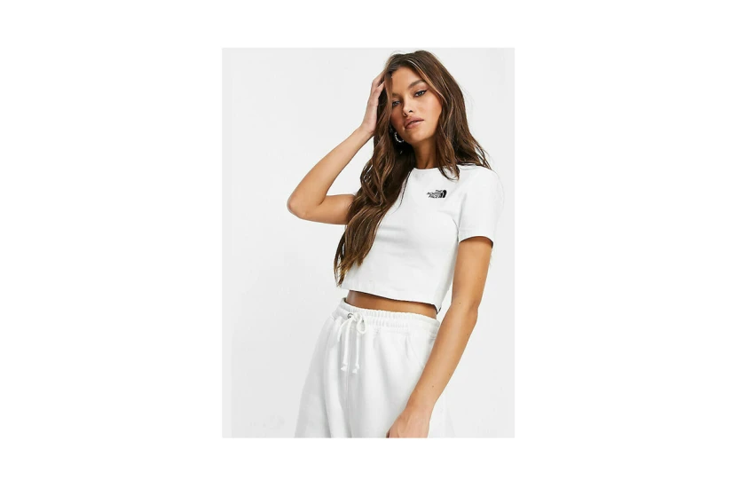 The North Face Γυναικεία Κοντομάνικη Crop Top Μπλούζα Λευκή